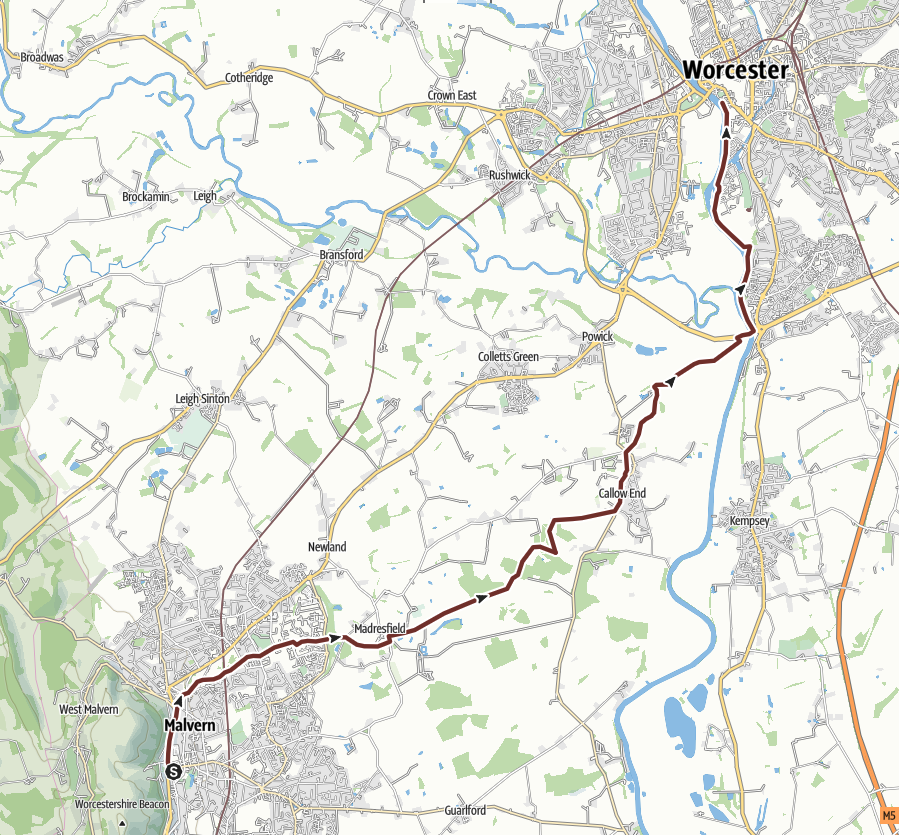Map of Day 2.  This shows the loop from Oaksey.